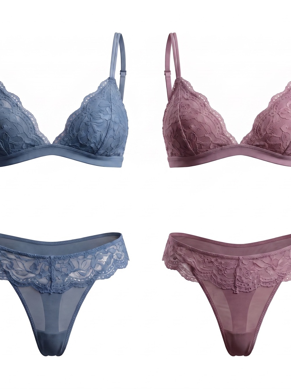 Brand new with tags! Includes TWO matching lace bralette & thong sets
